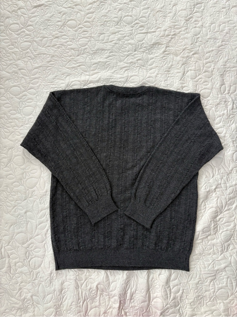Vintage Christian Dior Monsieur Sweater Mens L Gray Cable Knit USA - Picture 5 of 6
